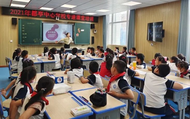榨木小學(xué)、都亭一小的師生通過(guò)“專(zhuān)遞課堂”上美術(shù)課.jpg